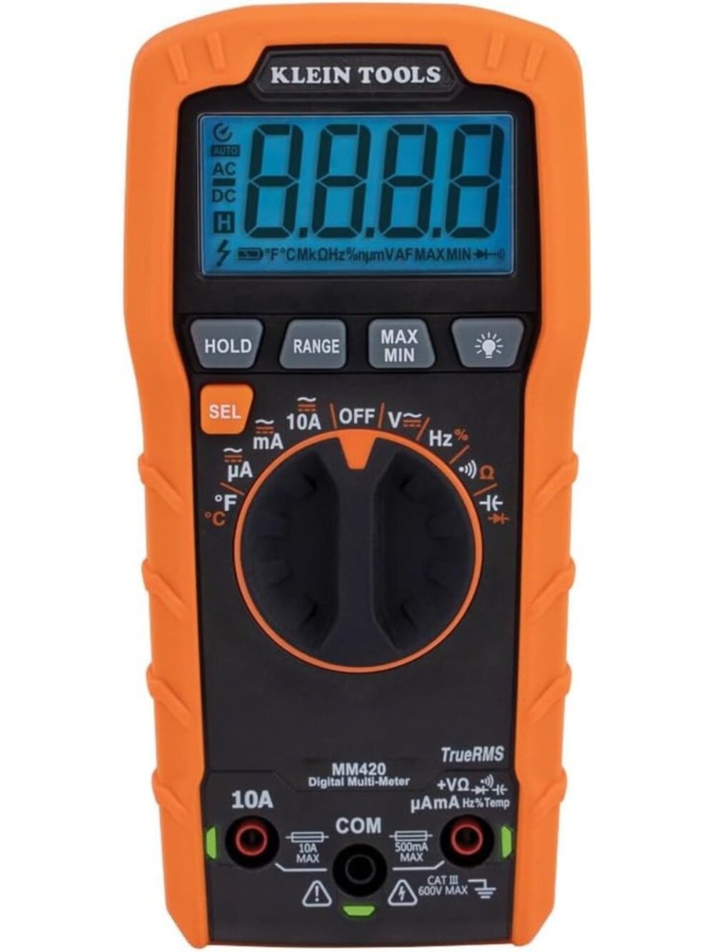 Digital Multimeter, Auto-Ranging TRMS, 600V AC/DC, 10A Current, 50 MOhms